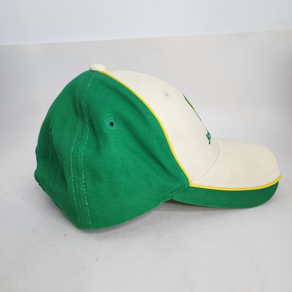 John Deere Hat Mens OSFA Green White Embroidered Logo Hook & Loop Strapback Cap - Picture 5 of 7